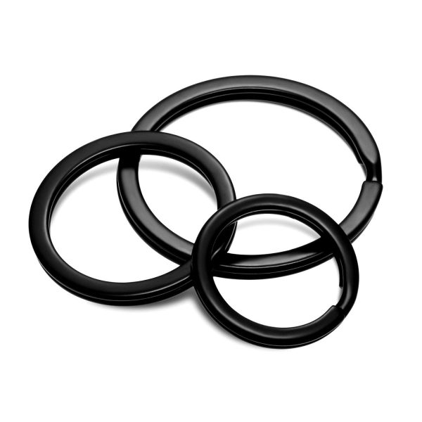 Emlimny Round Flat Key Rings Key Chain Small Metal Split Ring for Home Car Keys Organization, 30 Pieces (Black, 1.1 Inch, 1.18 Inch and 1.26 Inch) - Image 3