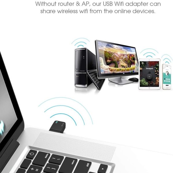 1300 USB WiFi Adapter- 2.4G/5G Dual Band Wireless Network Adapter for PC Desktop, MU-MIMO WiFi Dongle, USB 3.0, Supports Windows 11, 10, 8.1, 8, 7, XP/Mac OS X 10.9-10.14 - Image 2