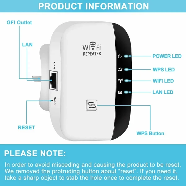 Rongsi 2 Pack WiFi Extender,2023 Newest Generation WiFi Booster,Covers up to 3000 Sq.ft,Internet Booster with Ethernet Port,Wifiblast,1-Tap Setup,Access Point,WiFi Extenders Signal Booster for Home - Image 4