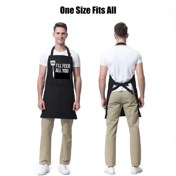 Rongsi Funny Aprons for Men, Women, Gifts for Men - Valentines Day, Birthday Gifts for Husband, Brother, Boyfriend, Friends - Cooking Grilling BBQ Chef Apron - Image 4