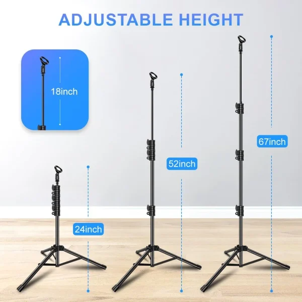 Genreen Tripod Mic Stand Adjustable Universal Floor Standing Detachable Mike Stand with Mic Clips,Karaoke Mic Holder for Singing for Adults Kids(Black) - Image 4