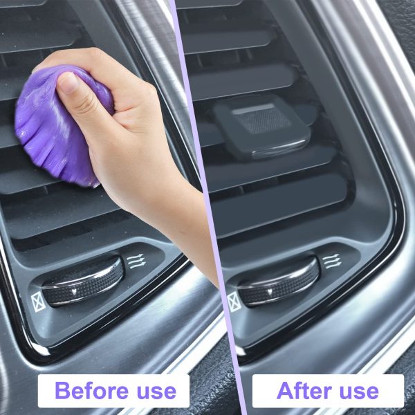 WUSI Cleaning Gel for Car Putty Car Vent Cleaner Gel Auto Tools Car Interior Cleaner Dust Mud for Cars and Keyboard Cleaner(purple) - Image 3