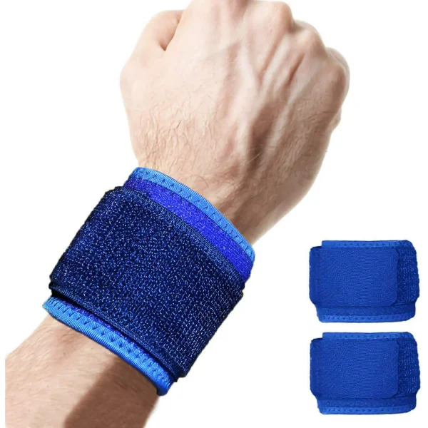 2 Pack Wrist Brace Adjustable Wrist Support Wrist Straps for Fitness Weightlifting, Tendonitis, Carpal Tunnel Arthritis, Wrist Wraps Wrist Pain Relief Highly Elastic (Blue)