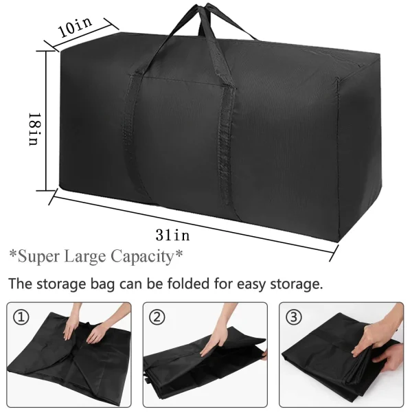 Sherry Extra Large Moving Bags with Strong Zippers & Carrying Handles, Storage Bags Storage Totes for Clothes, Moving Totes Supplies, Space Saving, Oversized Storage Bag Organizer 2 Pack - Image 2