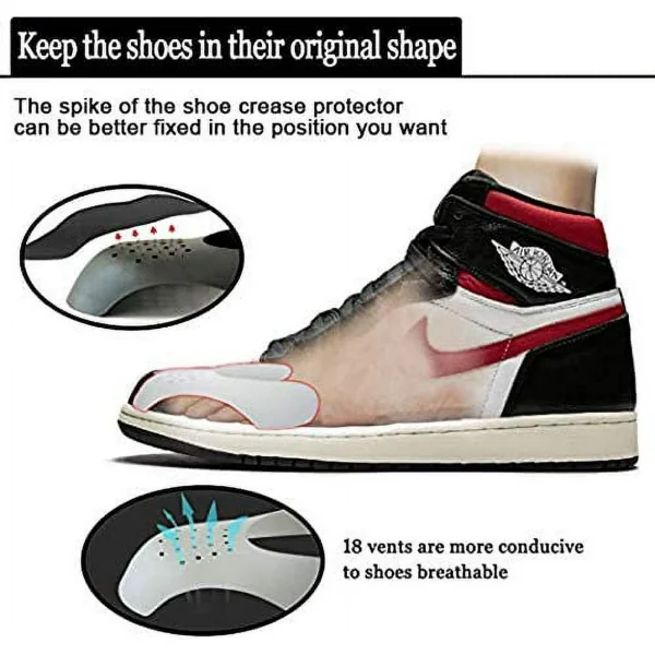 2 Pairs Shoes Crease Protector Toe Box, Prevent Sneaker Shoes Crease Protector for Men and Women 5-12" - Image 2