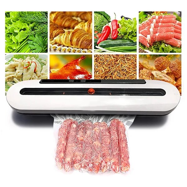 Vacuum Sealer Machine, Emlimny Food Vacuum Sealer, Automatic Food Sealer Machine, Smart Food Packer Equipped with Vacuum Bags and Starter Kit for Food Preservation (White) - Image 2