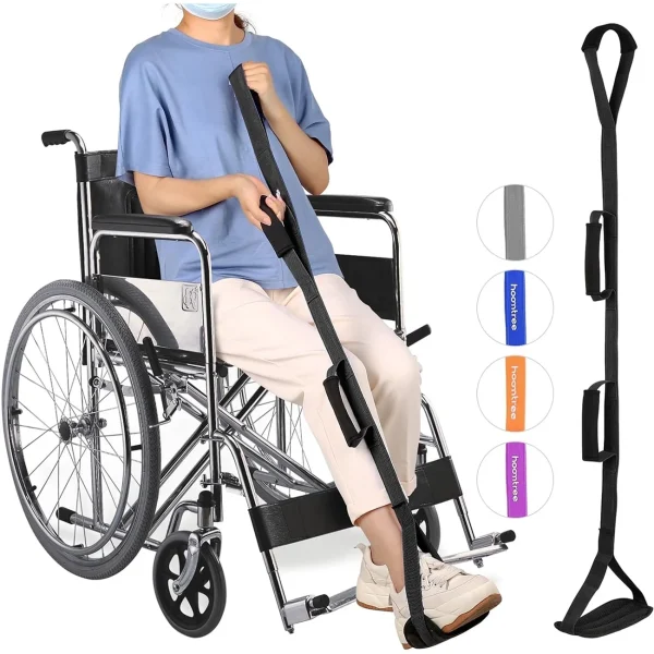 39 Inch Long Rigid Leg Lifter with Padded Loops for Hands and Feet,Leg Lifter Strap Hip&Knee Replacement Surgery Recovery Kit,Foot Lifter Easily Get in and Out of Bed,Car,Wheelchair