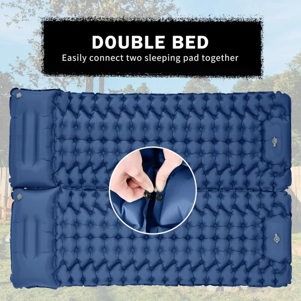 Camping Pad,Extra Thickness 3.9'' Inflatable Sleeping Pad for Camping with Pillow, Built-in Foot Pump, 77''*27'' Sleeping Mat with Carry Bag, Ultralight & Compact Camping Mattress for Hiking - Image 4