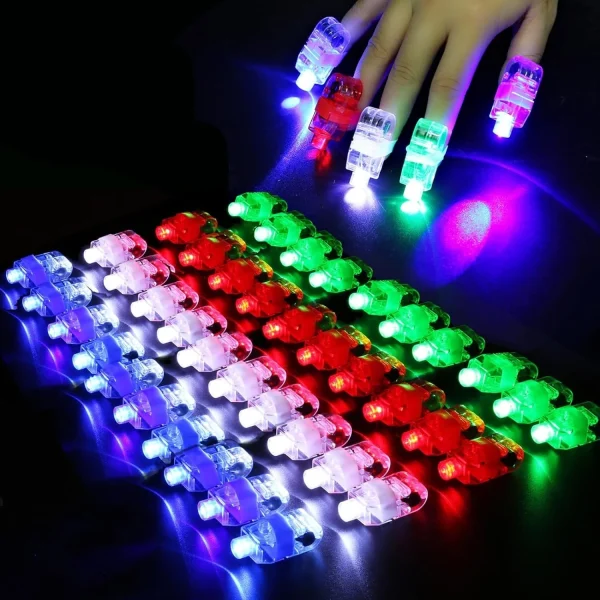 40Pcs LED Party Finger Lights for Kids, LED Finger Flashlight Light Up Finger Ring Toys for Party Favor, Halloween, Raves, Concert Shows