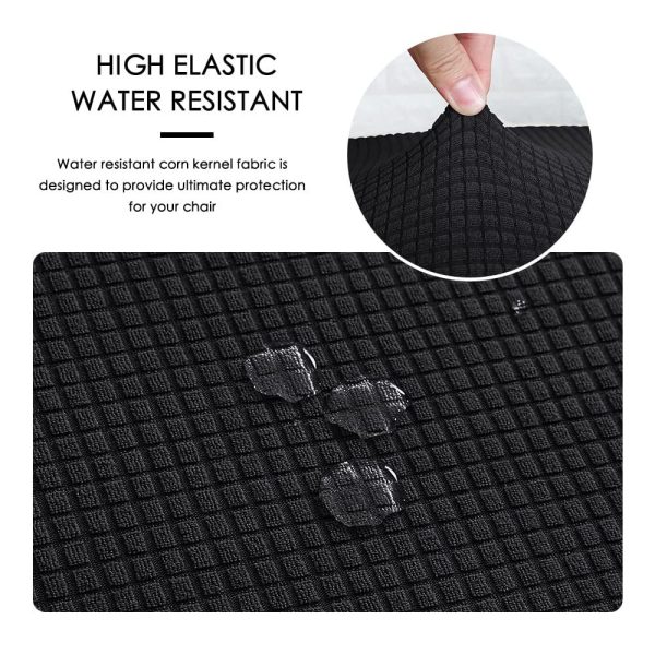 Holytech Office Desk Chair Seat Covers Water Resistant Jacquard Computer Chair Seat Cushion Slipcovers - Black - Image 2