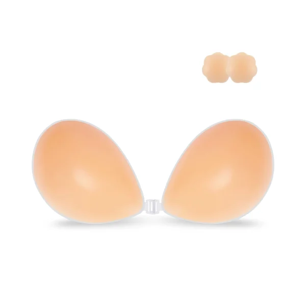 Emlimny D Cup Adhesive Bra, Strapless Sticky Bras, Invisible Push up Silicone Bra D Cup for Backless Dress with Nipple Covers - Image 4