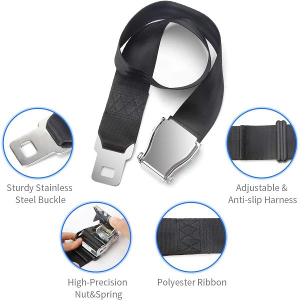 Airplane Seat Belt Extender, Adjustable 7-32" Airplane Seatbelt Extender - FITS ALL Airlines - Free Carrying Case - Image 3