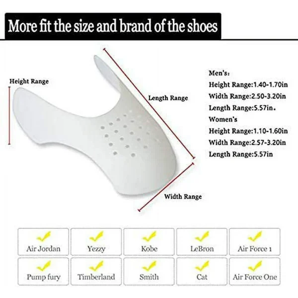 2 Pairs Shoes Crease Protector Toe Box, Prevent Sneaker Shoes Crease Protector for Men and Women 5-12" - Image 4