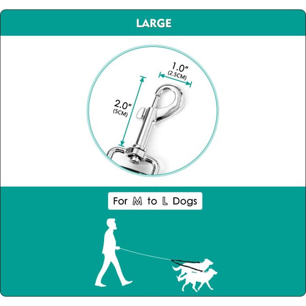 2 Dog Leash, 360° Swivel No Tangle Double Dog Walking & Training Leash, Comfortable Shock Absorbing Reflective Bungee Lead Walk 2 Dogs with Ease - Image 4