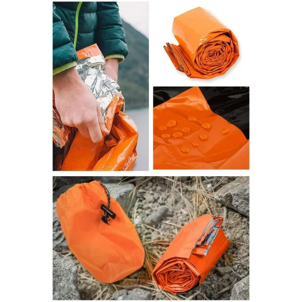 Survival Sleeping Bag, Sherry Emergency Sleeping Bag, Rescue Blanket Reusable, Thermal Bivy Sack Blanket - Image 4