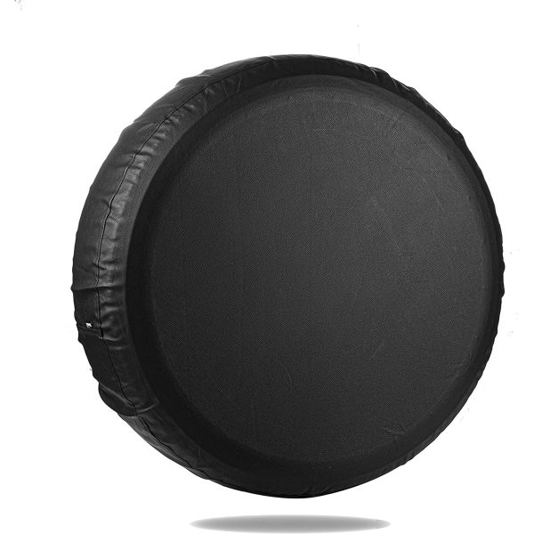 PVC Leather Spare Tire Wheel Cover for Car Truck SUV Camper Trailer Universal Fit RV JP FJ, R15 Black (for Overall Wheel Diameter 27-29 inch)