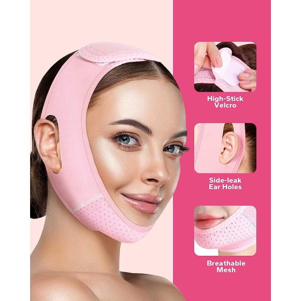 Reusable Chin Reducer by Emlimny - V Line Mask - Double Chin Remover-Facial Slimming Chin Strap - Chin Up Mask Face Lifting Belt V Shaped Slimming Face Mask - Image 2