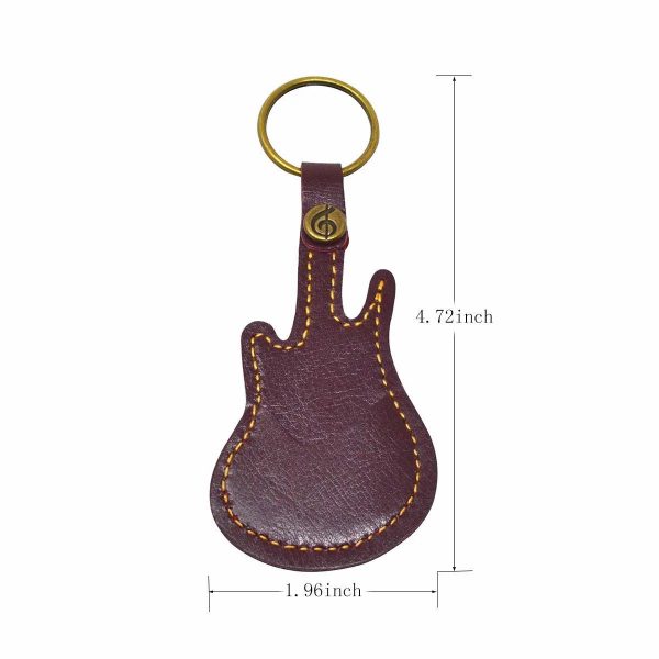 Holytech Leather Guitar Picks Case Guitar Pick Holders ,Guitar Pick Bag with 5Pcs Plectrums Gift (Brown) - Image 2