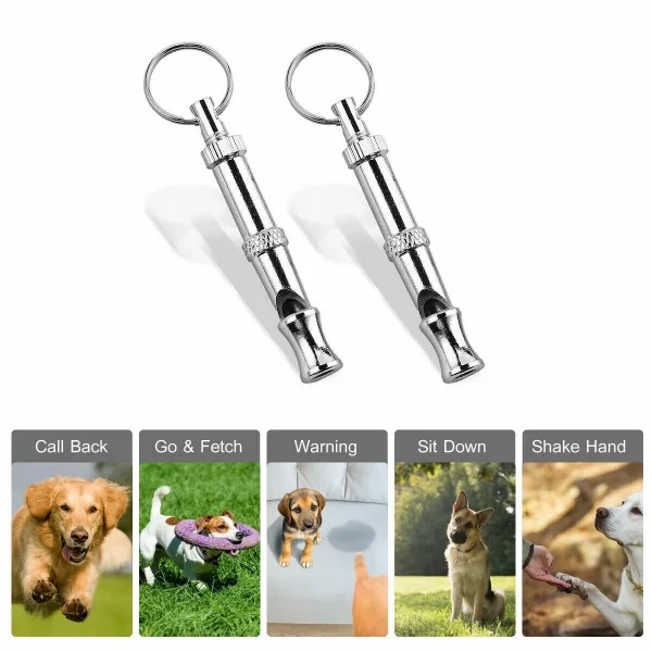 Rongsi 4pcs Metal Dog Whistle Sound Whistle Pet Accessories Big Dog Puppy Pet Accessories for Dog Training Pet Dog Training Assistant - Image 2