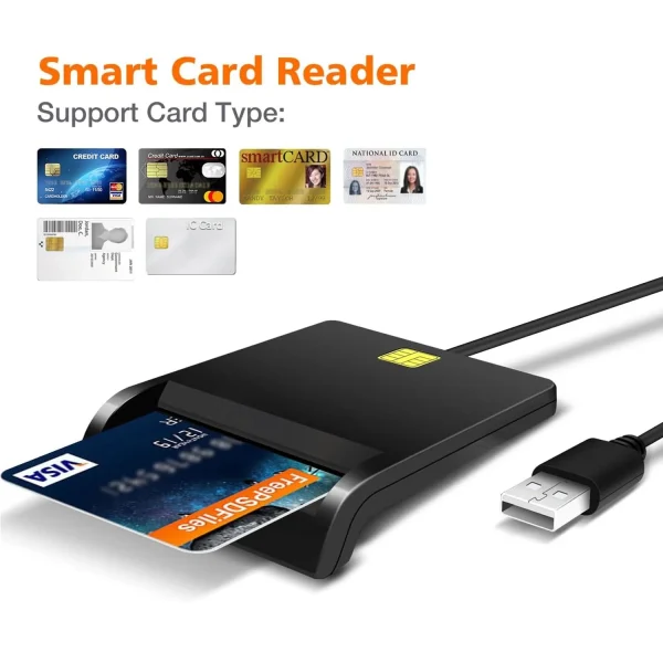 Smart Card Reader DOD USB Common Access CAC, Compatible with Windows, Mac OS and Linux - Image 2