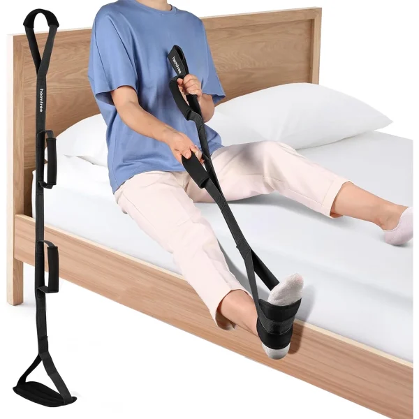 39 Inch Long Rigid Leg Lifter with Padded Loops for Hands and Feet,Leg Lifter Strap Hip&Knee Replacement Surgery Recovery Kit,Foot Lifter Easily Get in and Out of Bed,Car,Wheelchair - Image 4