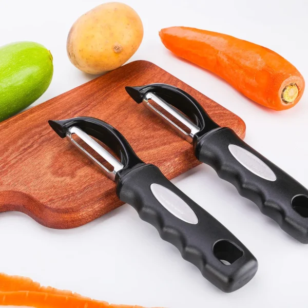 Emlimny Chef Premium Swivel Vegetable Peeler 2 Packs, Black - Image 4