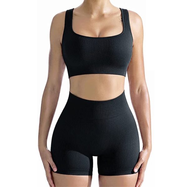 Workout Sets for Women, Emlimny Seamless Crop Tops Leggings Matching 2 Pieces Outfits, Sexy Two Piece Yoga Workout Outfits