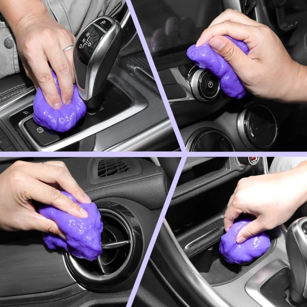 WUSI Cleaning Gel for Car Putty Car Vent Cleaner Gel Auto Tools Car Interior Cleaner Dust Mud for Cars and Keyboard Cleaner(purple) - Image 4