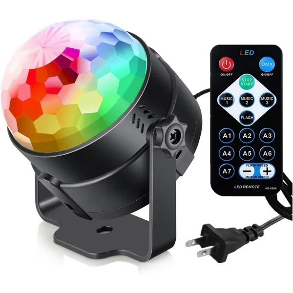 Disco Lights for Parties, 7 Modes Disco Ball, Sound Activated Disco Ball Light with Remote Control Party Lights DJ Disco Lights for Home Room Dance Parties Bar Pub Club Birthday Wedding Karaoke Xmas