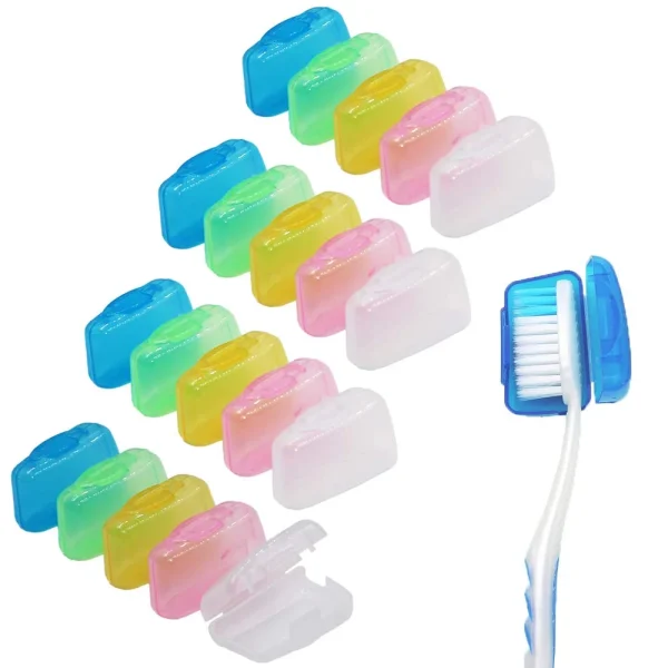 Emlimny Travel Toothbrush Head Covers Set 20PCS, Portable Toothbrush Pod Caps Case Protector for Home and Outdoor(Multi-Color)