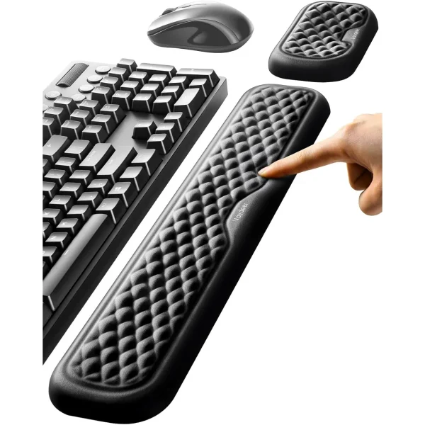 Keyboard Wrist Rest,Ergonomic Mouse Pad with Wrist Support, Comfortable Keyboard Wrist Rest, Memory Foam Wrist Pad for Keyboard, Mouse Pad Sets for Easy Typing & Pain Relief for Computer Office & Home