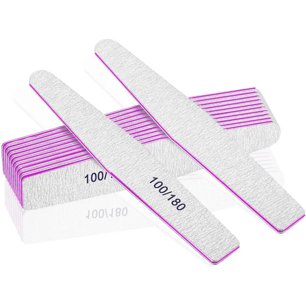 Professional Nail Files, Emery Board Nail File for Natural Nails 100/180 Grit Nail Files for Acrylic Nails 12pcs Fine Grit Nail File Manicure Tools Coarse Fingernail Files (100/180 Grit)