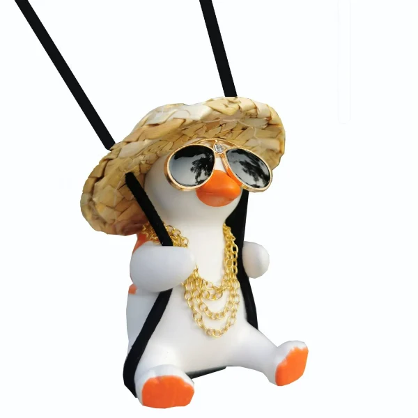 Rear View Mirror Hanging Accessories of Swinging Duck Car Hanging Ornament Cute Car Accessories Car Pendant Car Charm Hanging Ornament