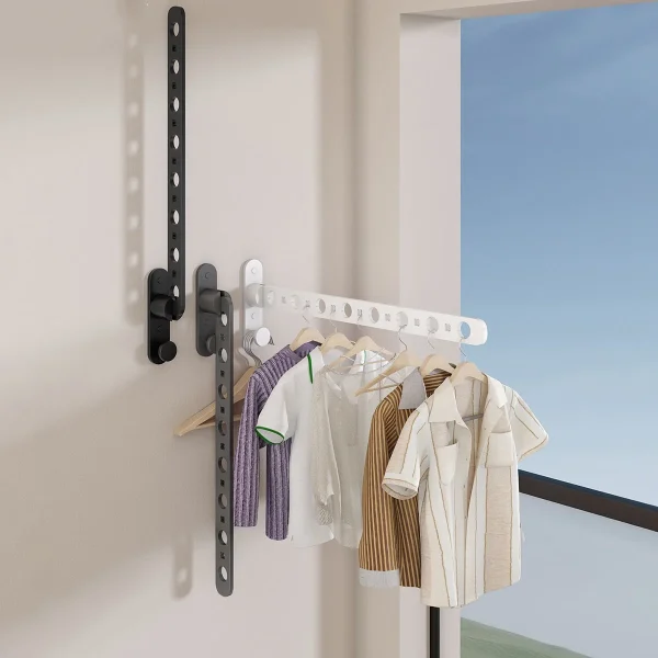 Retractable Clothesline - 304 Stainless Steel Retractable Clothesline Indoor with Adjustable Nylon Rope, Wall Mounted Retractable Laundry Line, Laundry Accessories