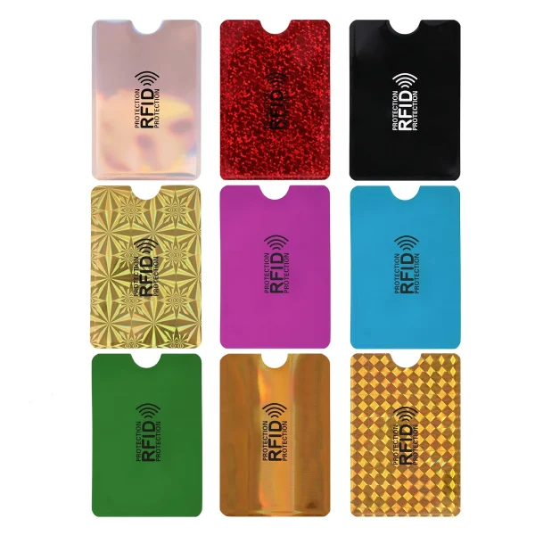 Rongsi Colorful RFID Card Holder, Set of 9 RFID Card Holders Credit Card Holder RFID ID Card Holder Women Men