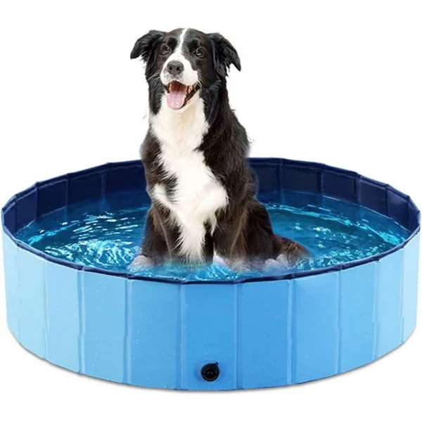 Sherry Foldable Dog Pet Bath Pool,32" Collapsible Plastic Kiddie Swimming Pool for Puppy Small Medium Dogs Cats and Kids,Suitable for Indoor & Outdoor,Backyard