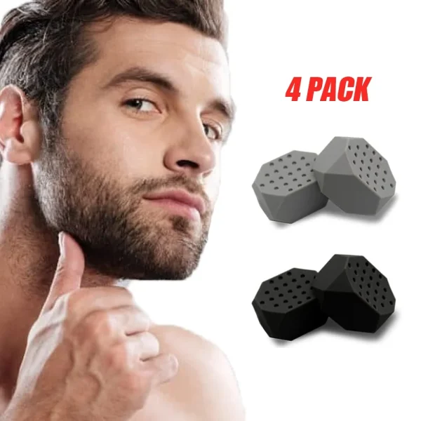 Sherry Jaw Exerciser,Sherry 4 Piece Jawline Exerciser for Men Women - 3 Resistance Levels Silicone Jaw Exerciser,Facial Exercises Double Chin Reducer Eliminator,Jawline Sculptor & Jawline Shaper