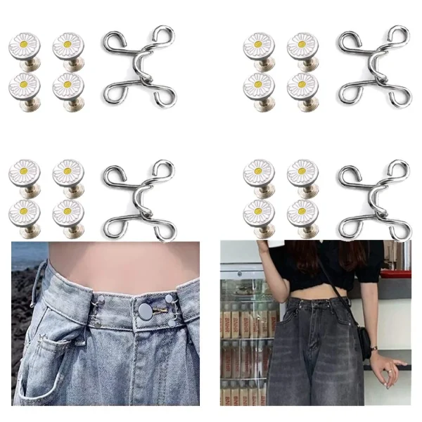 WUSI 20 Pieces Adjustable Waist Buckle Extender Set Jeans Extender Waist Extender Button for Pants Adjustable Jean Button Perfect Fit Instant Button