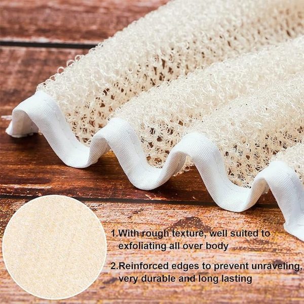 Exfoliating Face and Body Wash Cloths Towel Weave Bath Cloth Exfoliating Scrub Cloth Massage Bath Cloth for Women and Men (White Edge,8.66 x 10.23 Inch)5 Pieces - Image 4