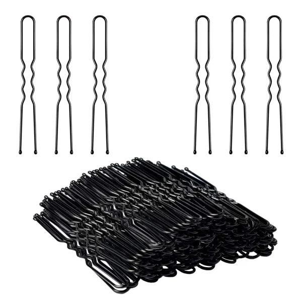 Emlimny 2.4 inch 100PCS U Shaped Blcak Hair Pins for Buns Ballet Bun Hair Pins for Women with Storage Box - Image 3