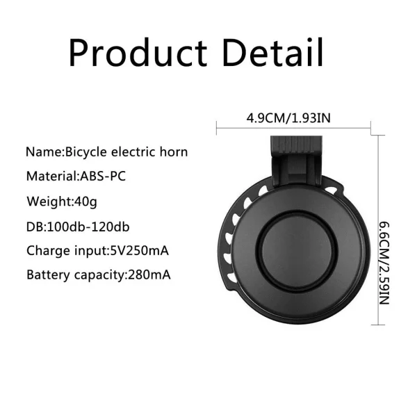 Emlimny Electric Bike Horn Electronic Bicycle Bell Outdoor 100-120 DB Waterproof with 4 Sound Modes - Image 4