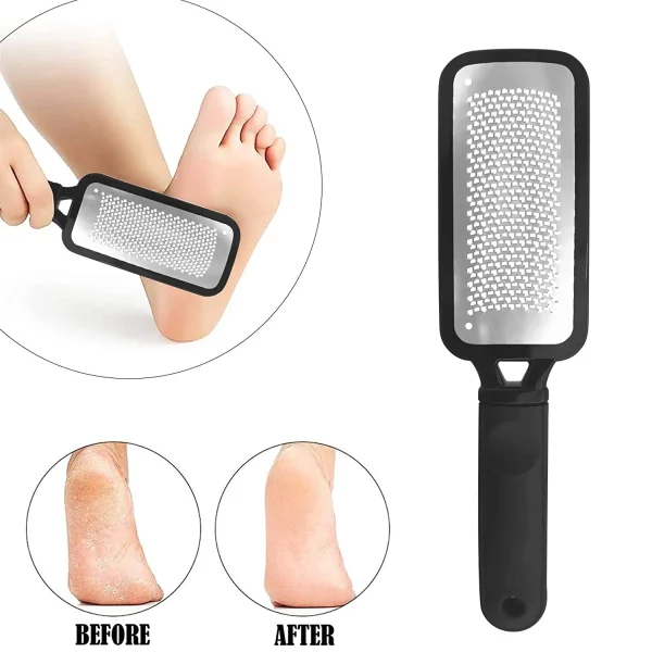 Foot Rasp Metal Foot File Callus Remover Dead Skin Remover Double Sided Foot Scrubber Foot Care Pedicure Tool to Remove Hard Skin Can Be Use Wet or Dry Skin Surgical Grade Stainless Steel File - Image 3