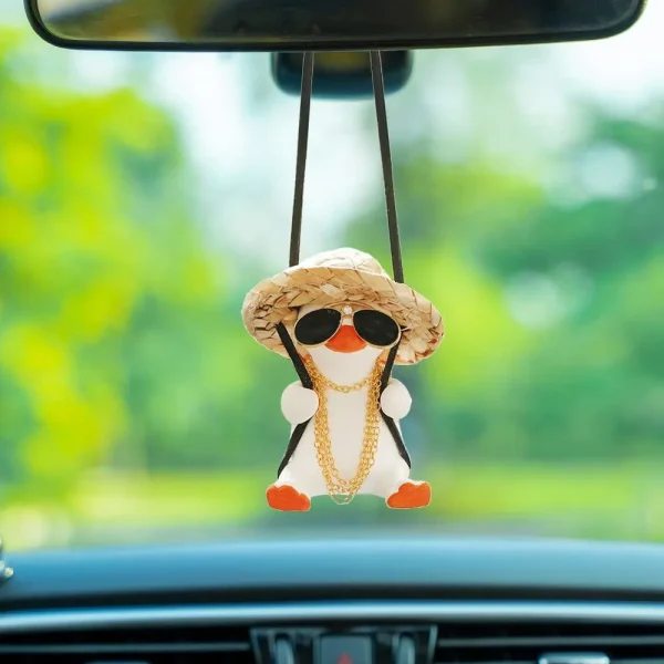 Rear View Mirror Hanging Accessories of Swinging Duck Car Hanging Ornament Cute Car Accessories Car Pendant Car Charm Hanging Ornament - Image 4