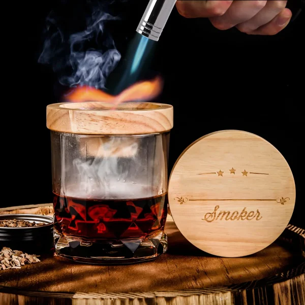 Cocktail Smoker Kit from Rongsi – 4 Flavors Wood Chips – Bourbon, Whiskey Smoker Infuser Kit for Old Fashioned Cocktails, Drinks – Bourbon Whiskey Gifts Gifts for Men, Dad - Image 4