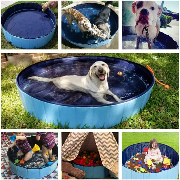 Sherry Foldable Dog Pet Bath Pool,32" Collapsible Plastic Kiddie Swimming Pool for Puppy Small Medium Dogs Cats and Kids,Suitable for Indoor & Outdoor,Backyard - Image 3