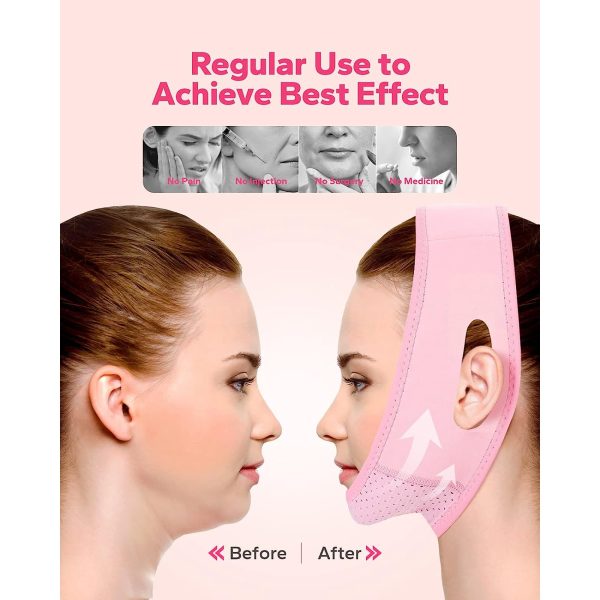 Reusable Chin Reducer by Emlimny - V Line Mask - Double Chin Remover-Facial Slimming Chin Strap - Chin Up Mask Face Lifting Belt V Shaped Slimming Face Mask - Image 3