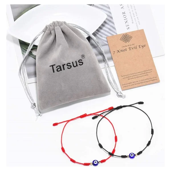 Couple Evil Eye Bracelets Men and Women Evil Eye 7 Knot Lucky Bracelets Adjustable Red String Amulet for Women Men Little Boys & Girls - Image 4