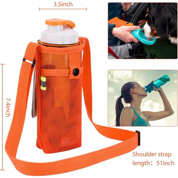 Genreen 2 Pack Water Bottle Holder Water Bottle Carrier with Adjustable Shoulder Strap Beach Bottle Bag Water Bottle Sling Dog Water Bottle Sleeve for Sports Gym Hiking Camping Walking - Image 3