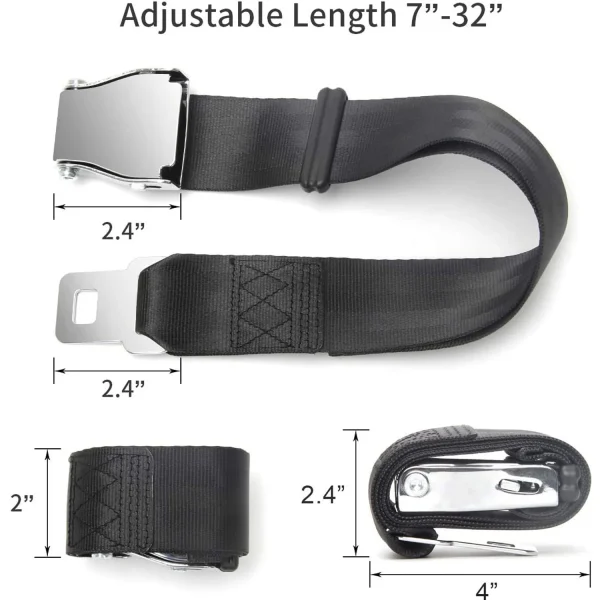 Airplane Seat Belt Extender, Adjustable 7-32" Airplane Seatbelt Extender - FITS ALL Airlines - Free Carrying Case - Image 2