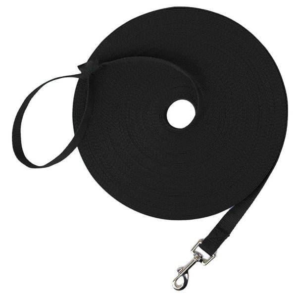 moopomDog/Puppy Obedience Recall Training Agility Lead - 15ft 20ft 30ft 50ft 100ft Leash Great for Training, Play, Camping, or Backyard Black